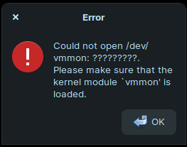 could not open dev vmmon