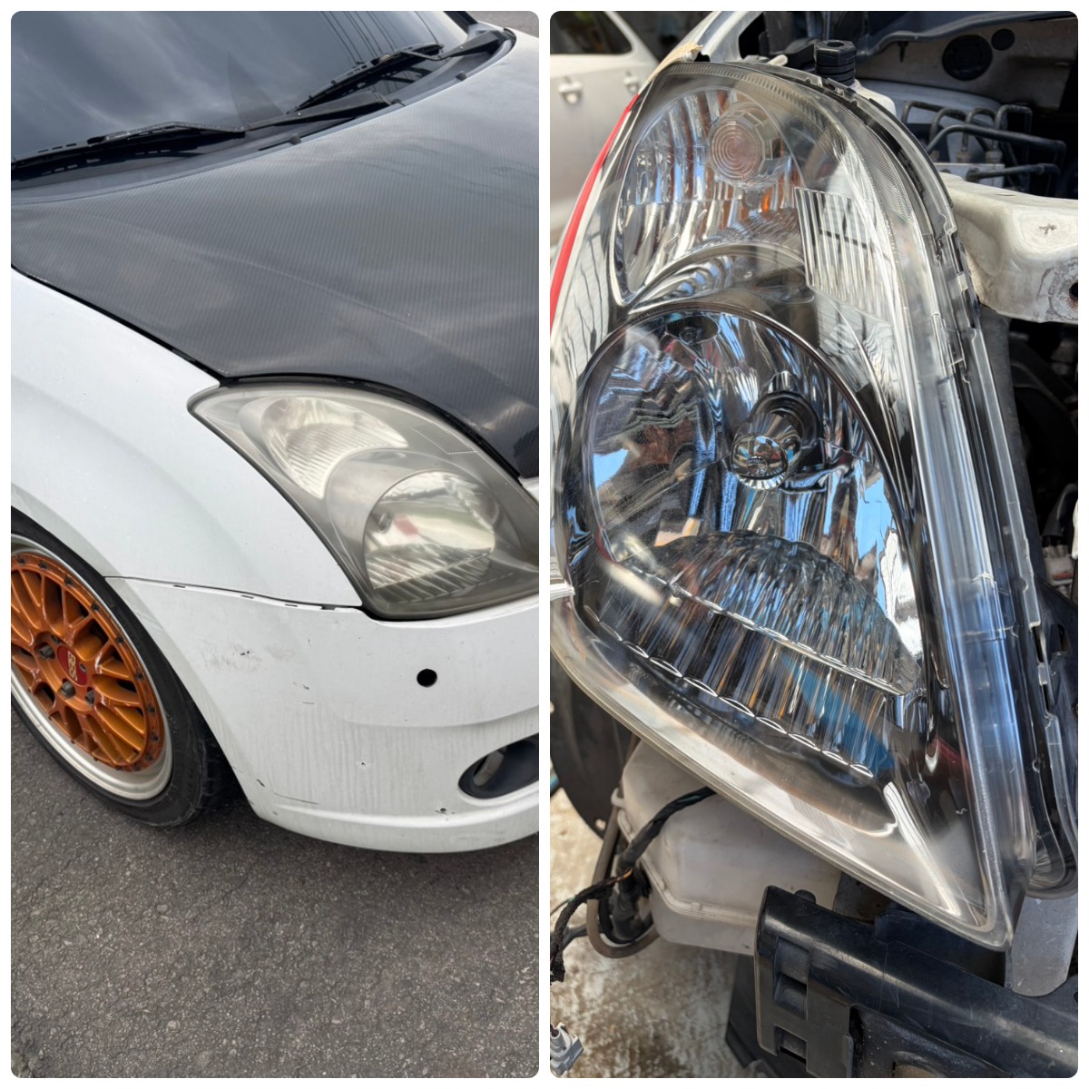 汽車大燈霧化修復前後對比